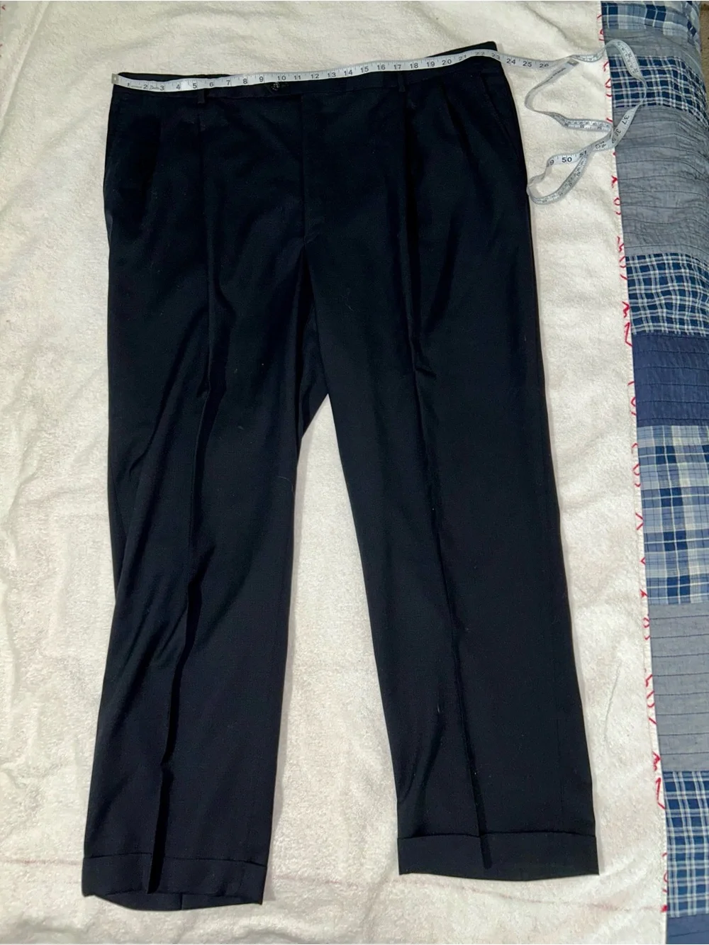 Hart Schaffner Marx Black 2-Button Suit Jacket Blazer & Trousers Set Size ~48-50